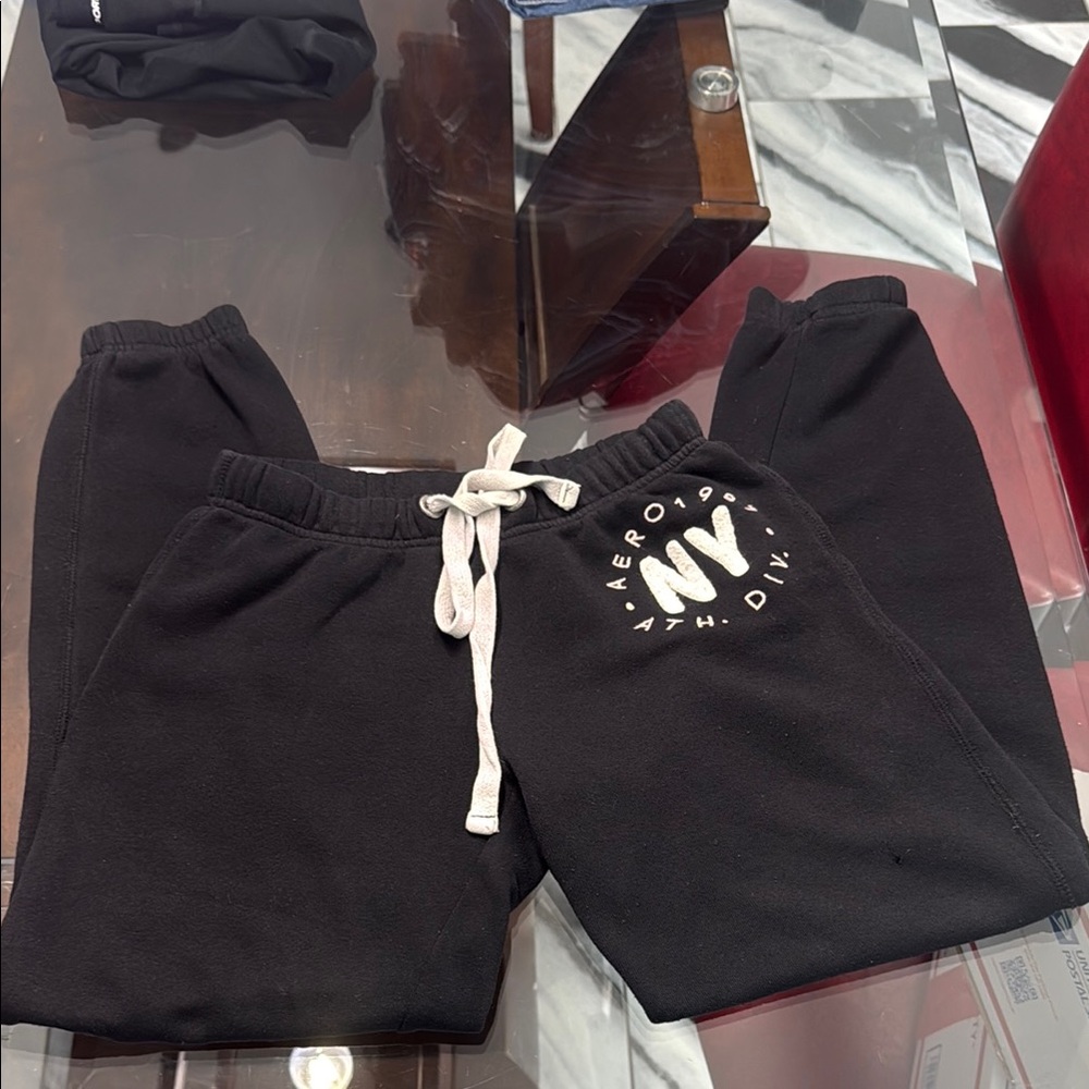 Aeropostale Black Jogger Sweatpants Relaxed Fit